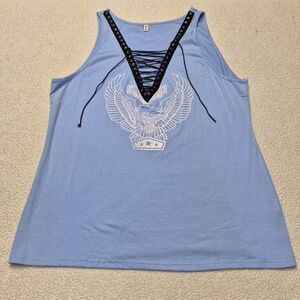 Misslook Blue Women's Motorcycle Shirt Size 3XL